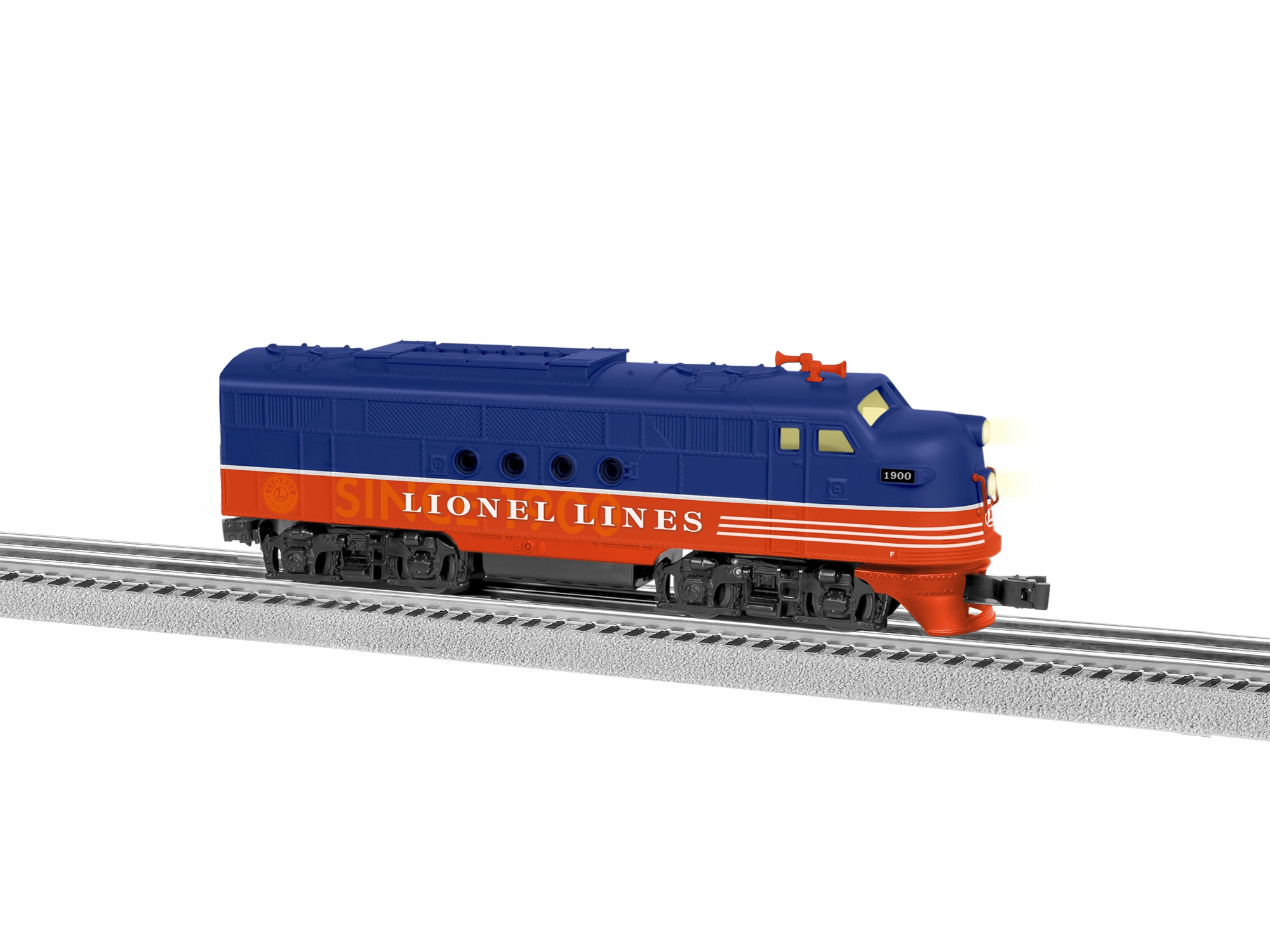 The Lionel LionChief Lionel Lines FT — classic Lionel Lines silver-and-orange corporate paint on the EMD FT streamlined diesel prototype in accessible LionChief tier construction